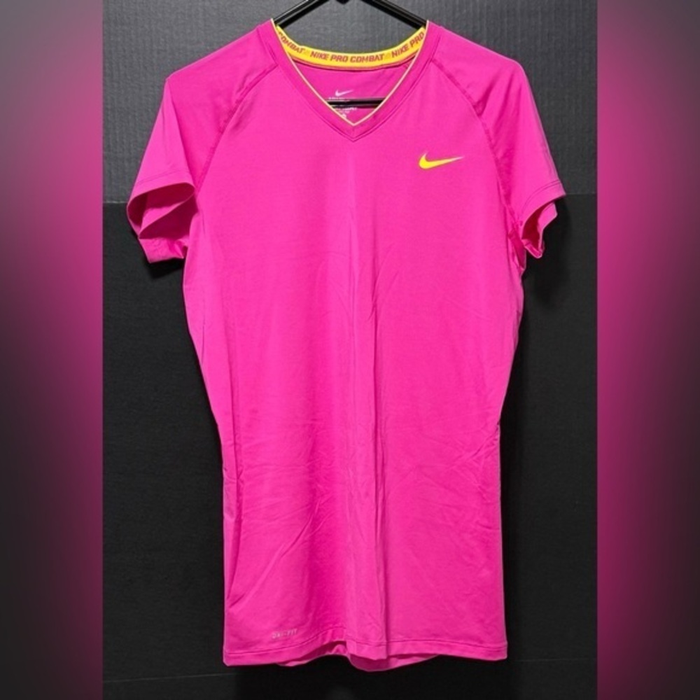 Nike DriFIT Pink Pro Combat Fitted Shirt